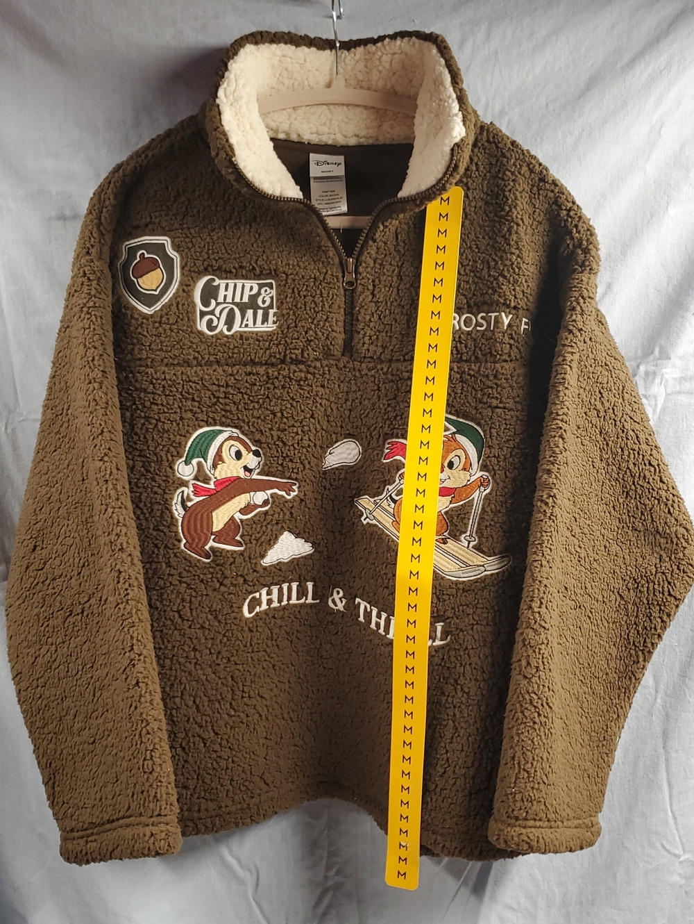 Disney Brown Chip & Dale Sherpa Half-Zip Pullover